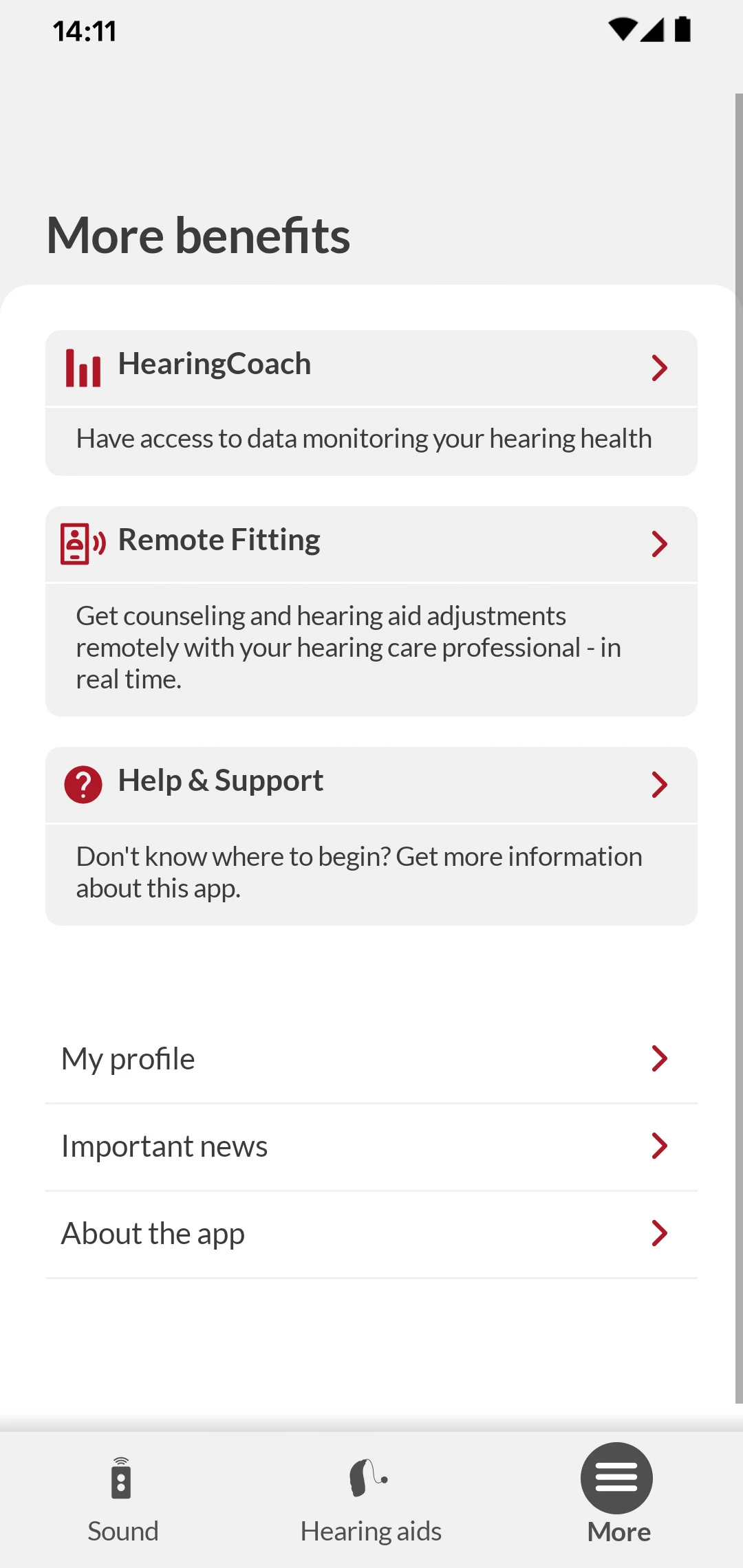 Bernafon App screenshot
